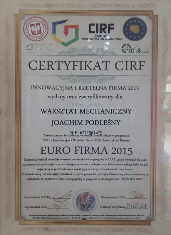 Certyfikat CIRF